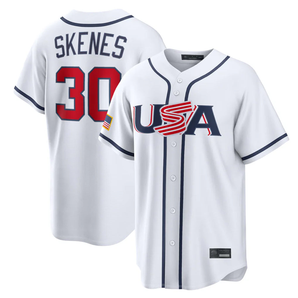 Trusc P.Pirates #30 Paul Skenes Player White USA 2026 World Classic Home Limited Stitched Jerseys