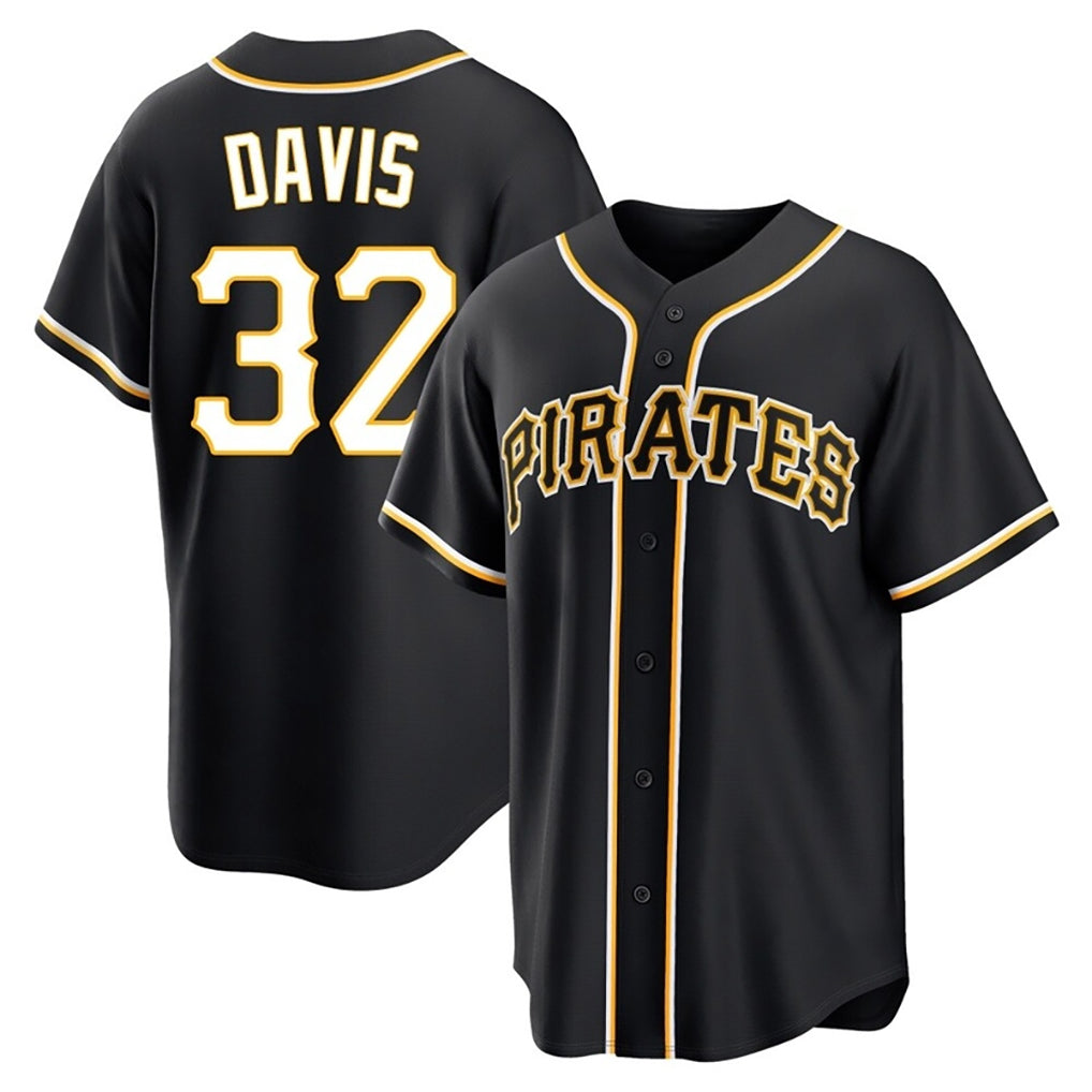 Trusc P.Pirates #32 Henry Davis Player Black Fashion Out Home Game Stitched Jerseys