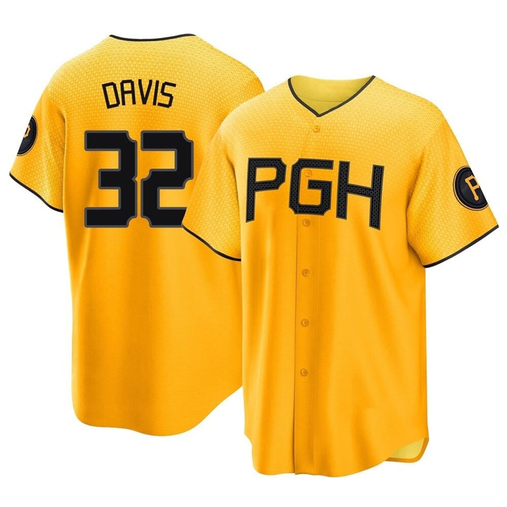 Trusc P.Pirates #32 Henry Davis Player Gold City Connect Home Game Stitched Jerseys