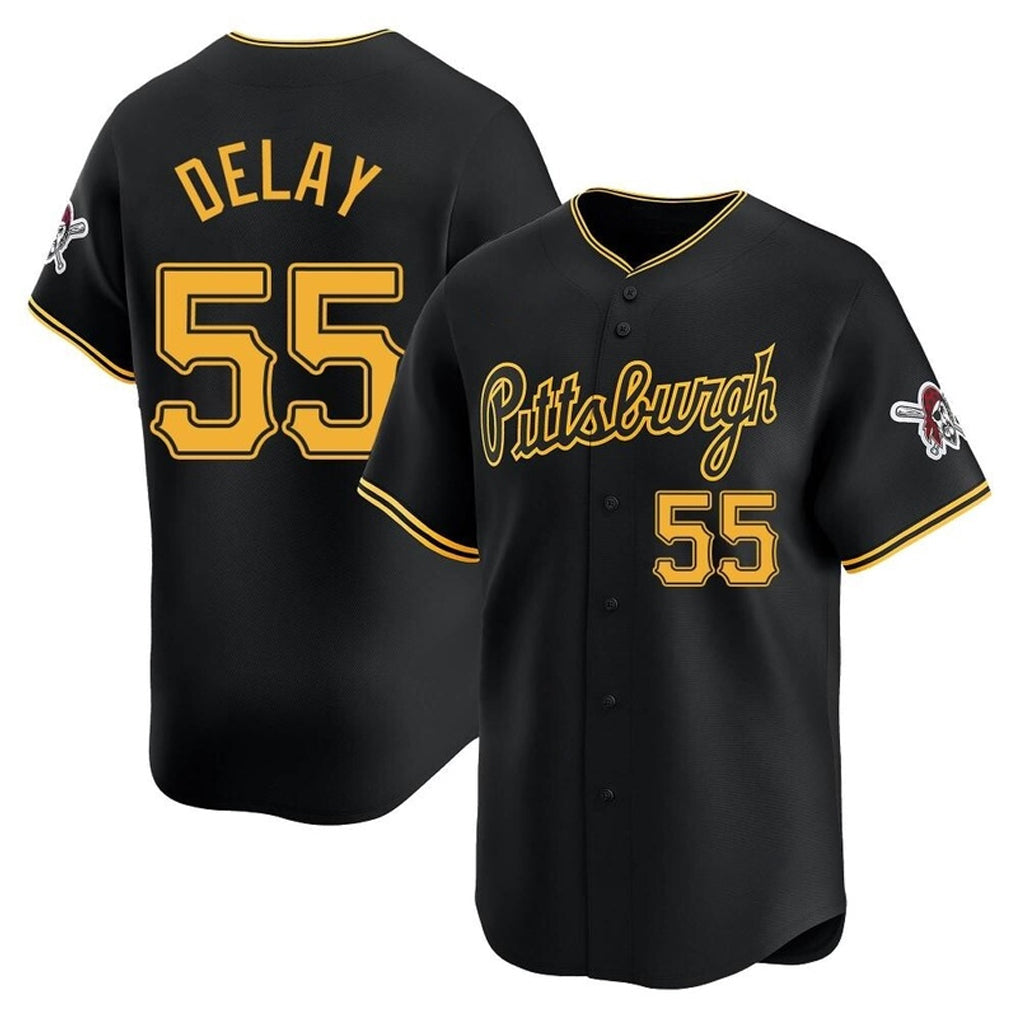 Trusc P.Pirates #55 Jason Delay Player Black Alt Home Limited Stitched Jerseys