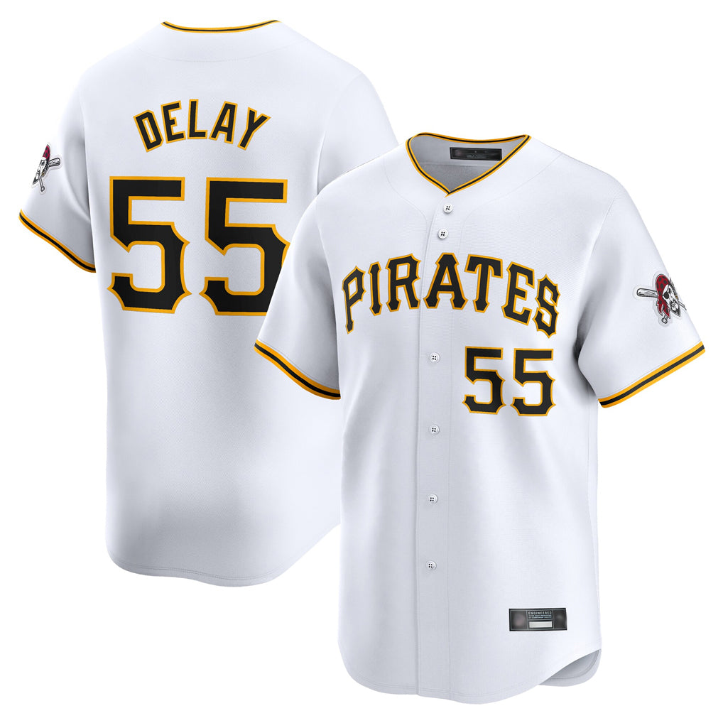 Trusc P.Pirates #55 Jason Delay Player White Home Limited Stitched Jerseys