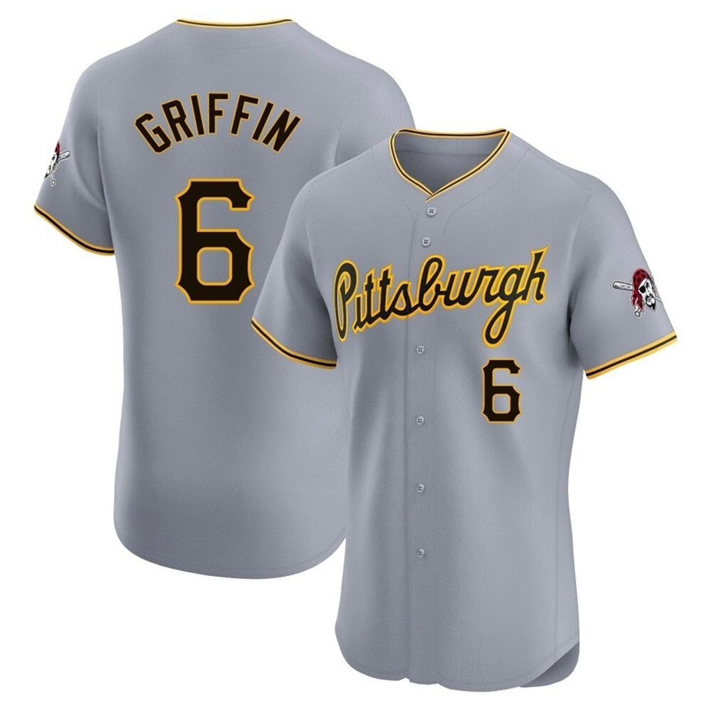 Trusc P.Pirates #6 Konnor Griffin Player Gray Road Home Limited Elite Stitched Jerseys