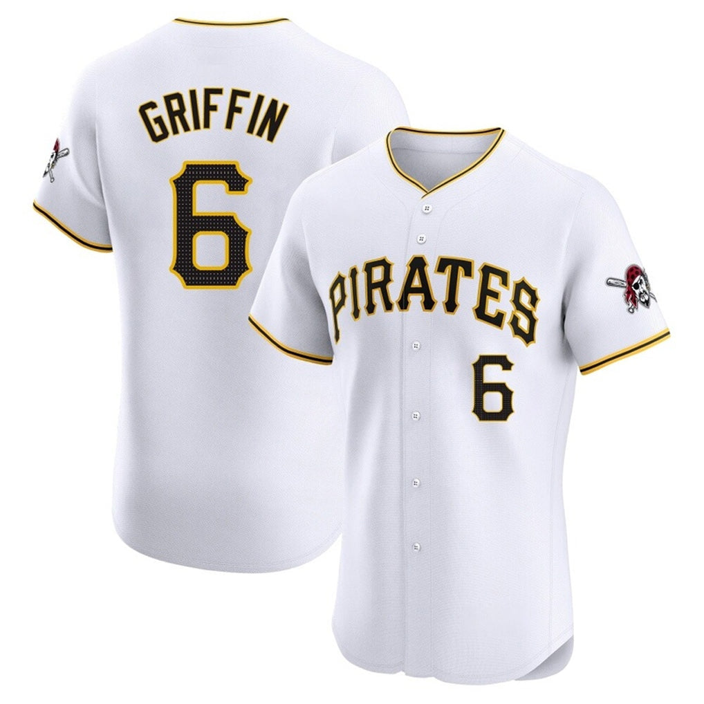 Trusc P.Pirates #6 Konnor Griffin Player White Home Limited Elite Stitched Jerseys