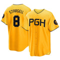 Trusc P.Pirates #8 Willie Stargell Player Gold City Connect Home Game Stitched Jerseys