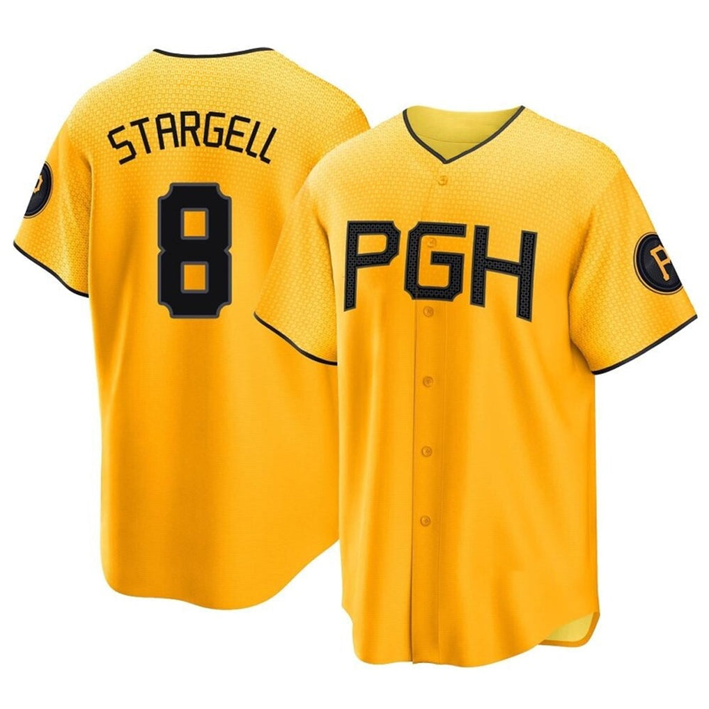 Trusc P.Pirates #8 Willie Stargell Player Gold City Connect Home Game Stitched Jerseys
