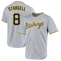 Trusc P.Pirates #8 Willie Stargell Player Gray Road Home Game Stitched Jerseys