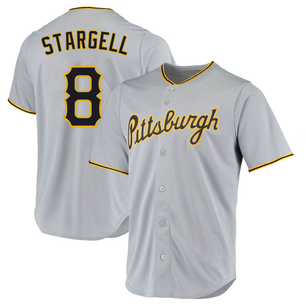 Trusc P.Pirates #8 Willie Stargell Player Gray Road Home Game Stitched Jerseys