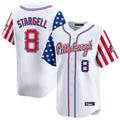Trusc P.Pirates #8 Willie Stargell Player White 2025 Independence Day Vapor Premier Limited Stitched Jerseys