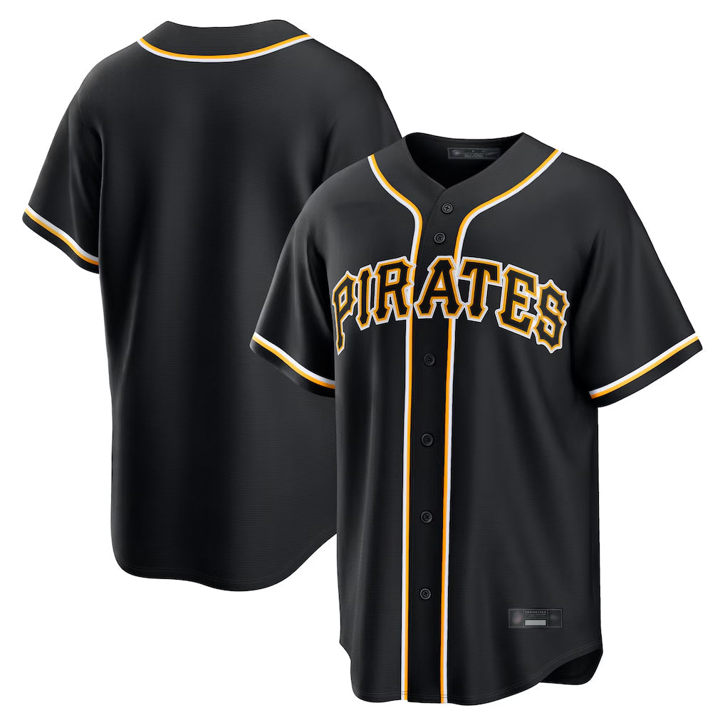 Trusc P.Pirates Blank Player Black Fashion Out Home Game Stitched Jerseys