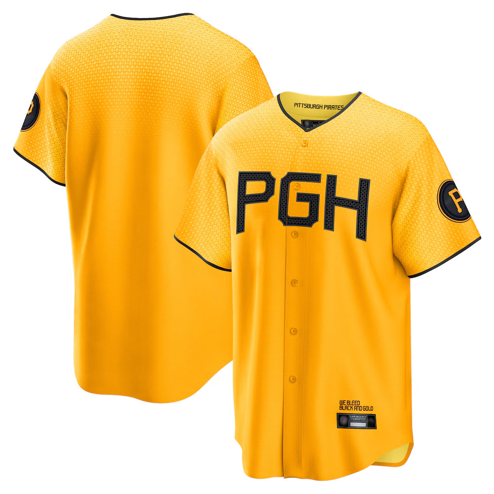 Trusc P.Pirates Blank Player Gold City Connect Home Game Stitched Jerseys