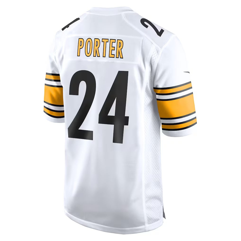 Trusc P.Steelers #24 Joey Porter Jr. White Away Game Jerseys