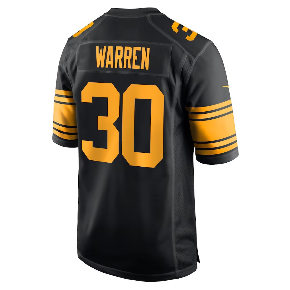 Trusc P.Steelers #30 Jaylen Warren Black Alternate Game Stitched Jerseys