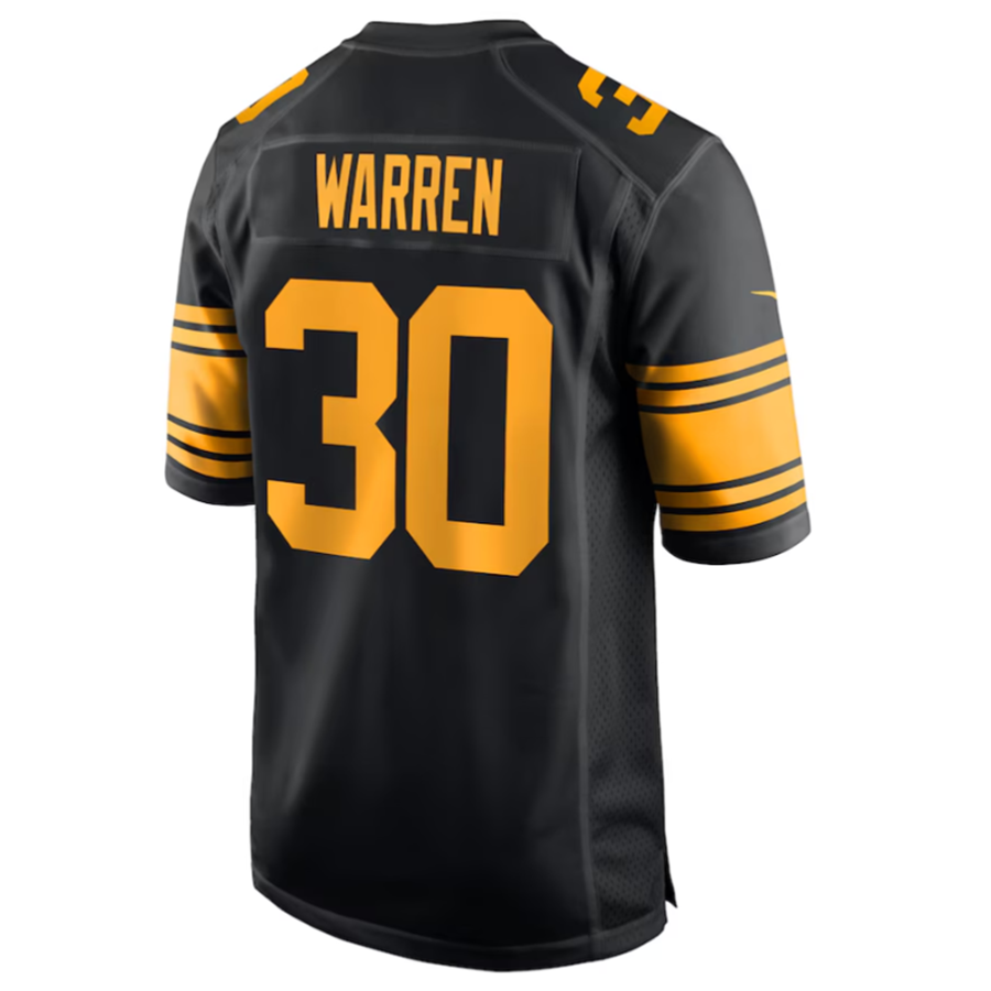 Trusc P.Steelers #30 Jaylen Warren Black Alternate Game American Stitched Jerseys