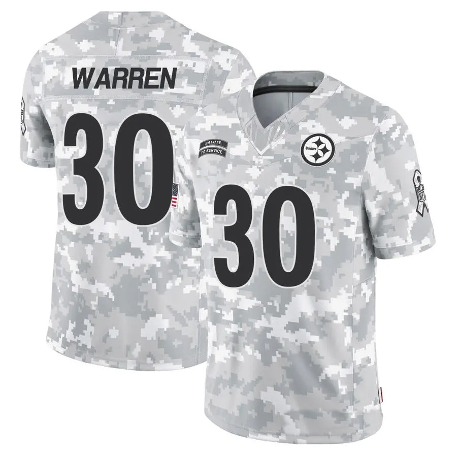 Trusc P.Steelers #30 Jaylen Warren Player Arctic Camo Salute to Service Limited Stitched Jerseys