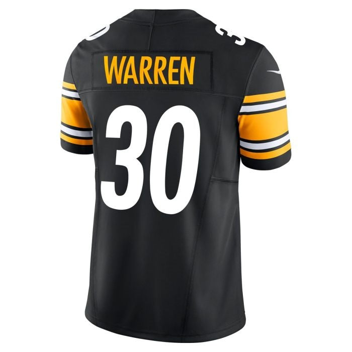 Trusc P.Steelers #30 Jaylen Warren Vapor F.U.S.E Limited Home Stitched Jerseys