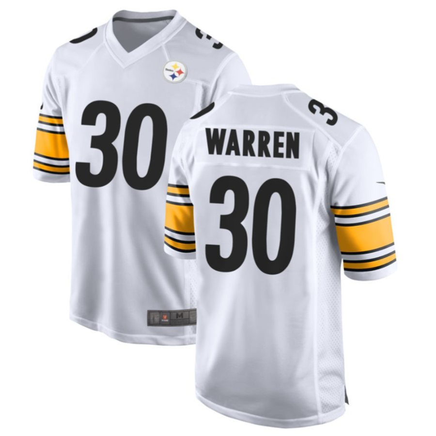Trusc P.Steelers #30 Jaylen Warren White Game American Stitched Jersey