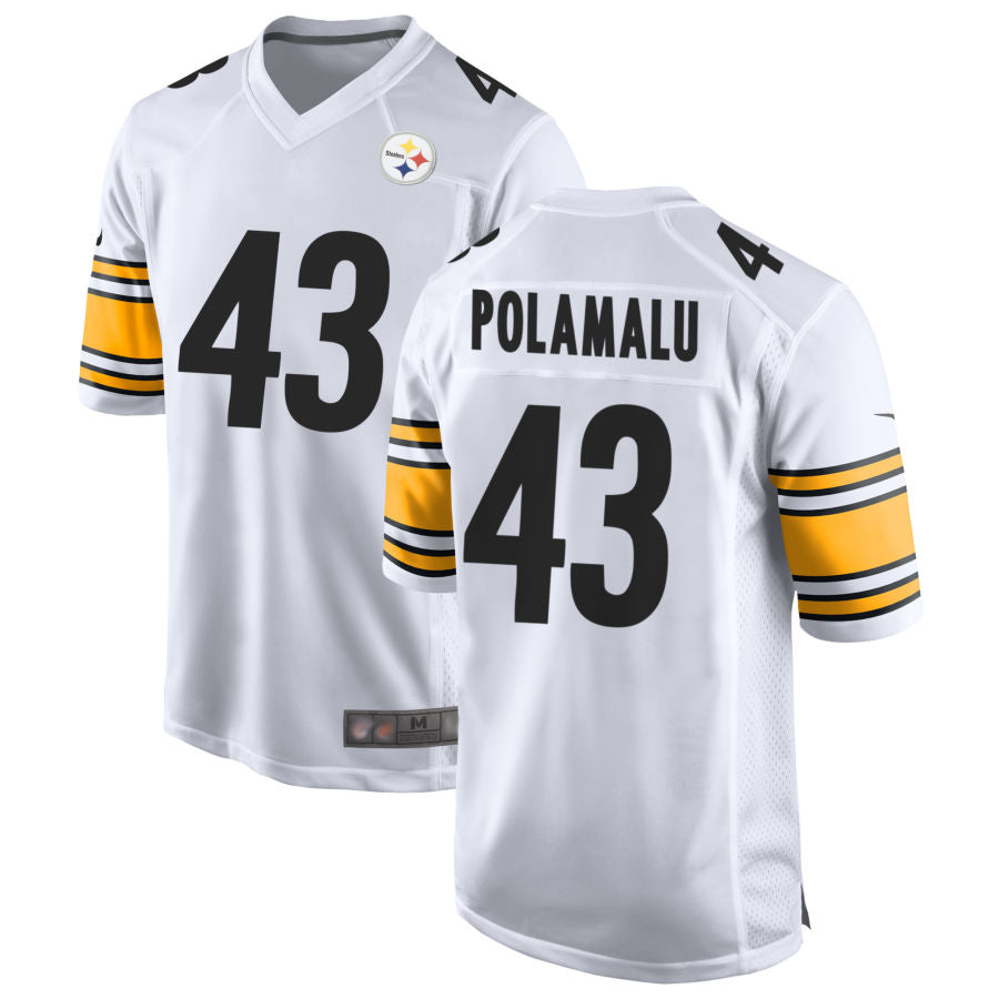Trusc P.Steelers #43 Troy Polamalu Player White Home Game Stitched Jerseys