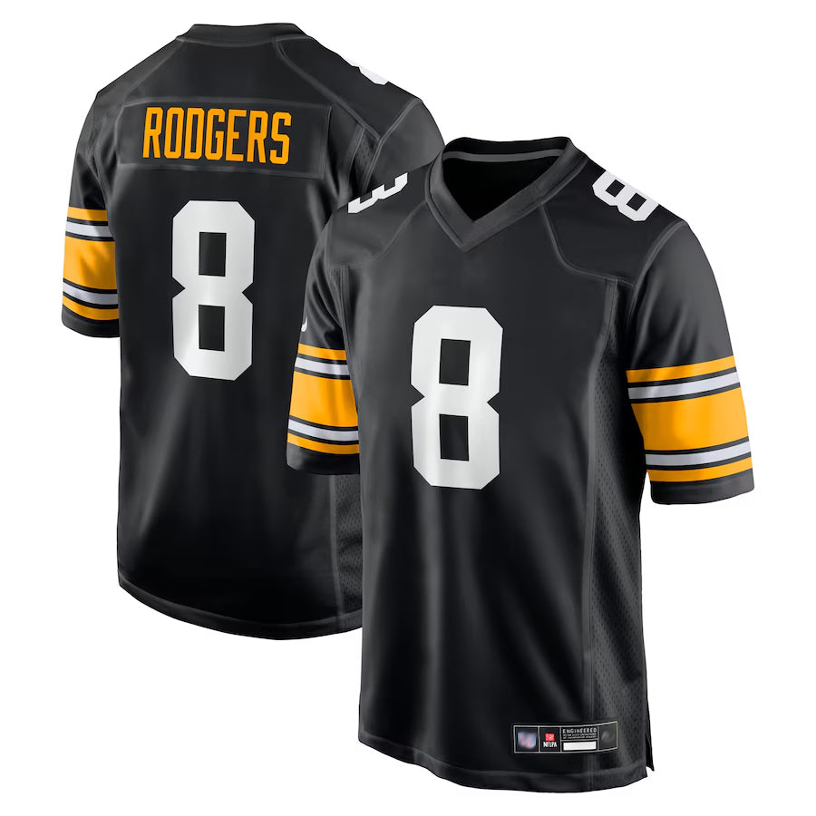 Trusc P.Steelers #8 Aaron Rodgers Player Black Home Limited Stitched Jerseys