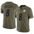 Trusc P.Steelers #8 Aaron Rodgers Player Salute To Service Limited Olive Stitched Jerseys