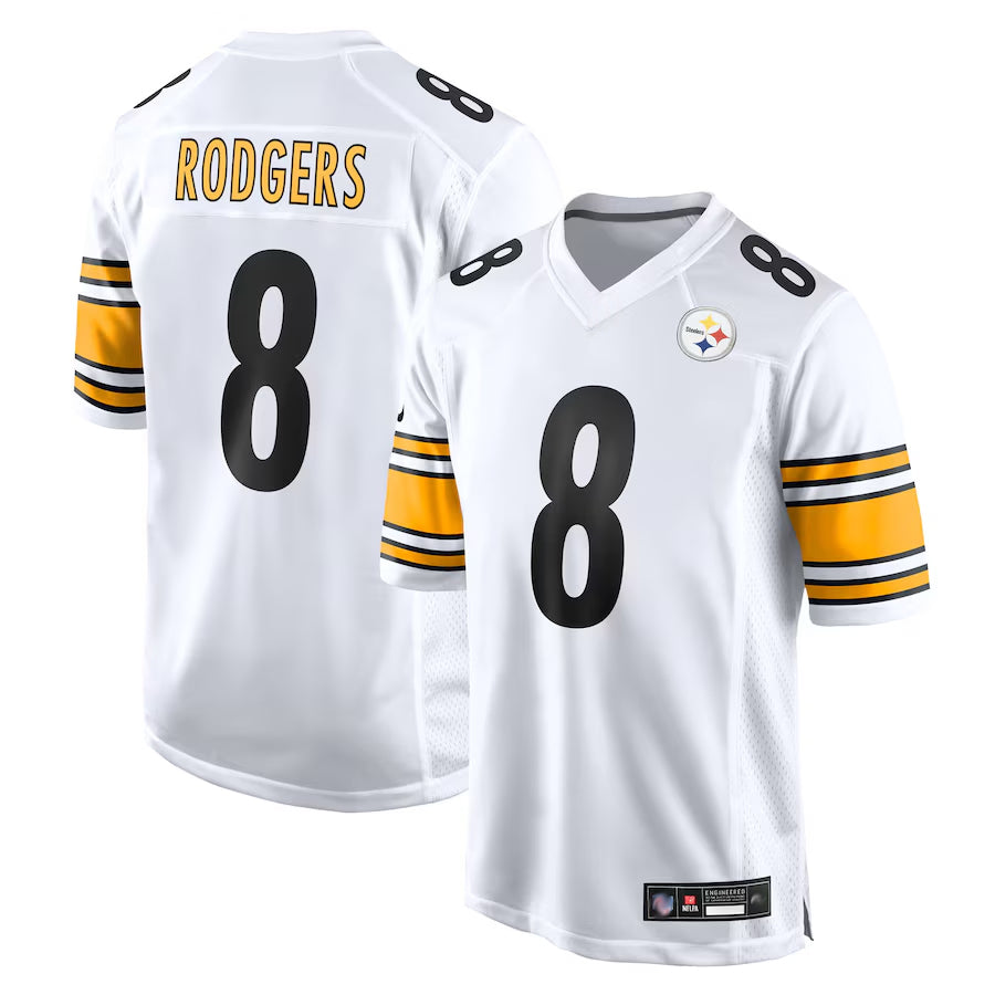 Trusc P.Steelers #8 Aaron Rodgers Player White Replica Game Stitched Jerseys