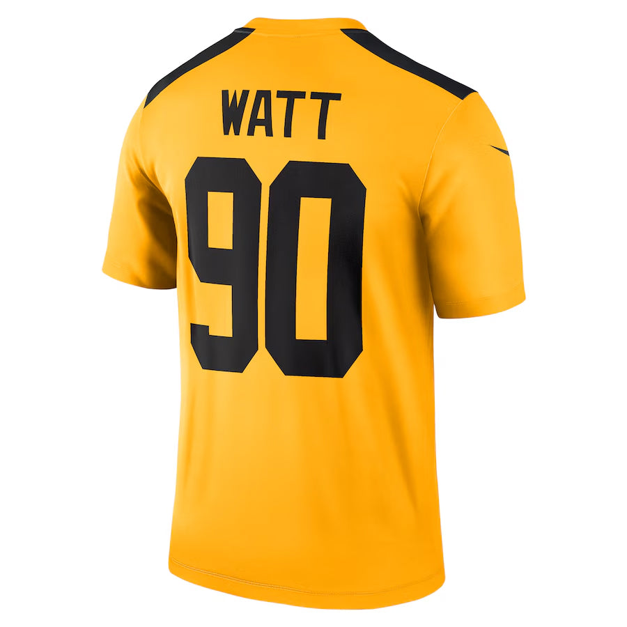 Trusc P.Steelers #90 T.J. Watt Player Gold Alternate 1933 Throwback Legend Performance Top Stitched Jerseys