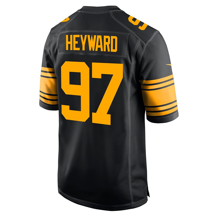 Trusc P.Steelers #97 Cameron Heyward Player Black Home Replica Stitched Jerseys