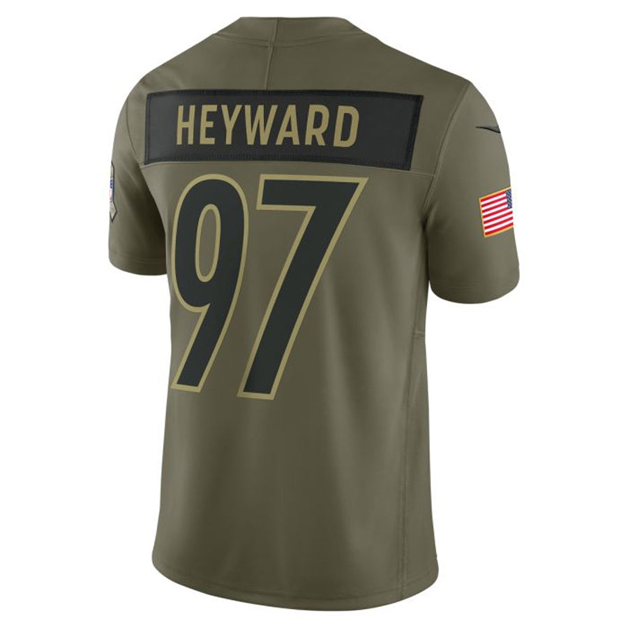 Trusc P.Steelers #97 Cameron Heyward Player Vapor F.U.S.E. Limited Salute to Service Stitched Jerseys