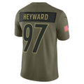 Trusc P.Steelers #97 Cameron Heyward Player Vapor F.U.S.E. Limited Salute to Service Stitched Jerseys