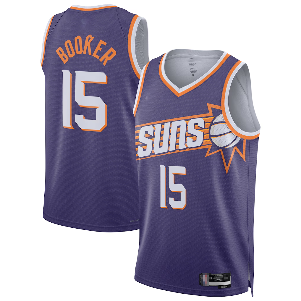 Trusc P.Suns #15 Devin Booker Purple Swingman Player Jerseys - Icon Edition