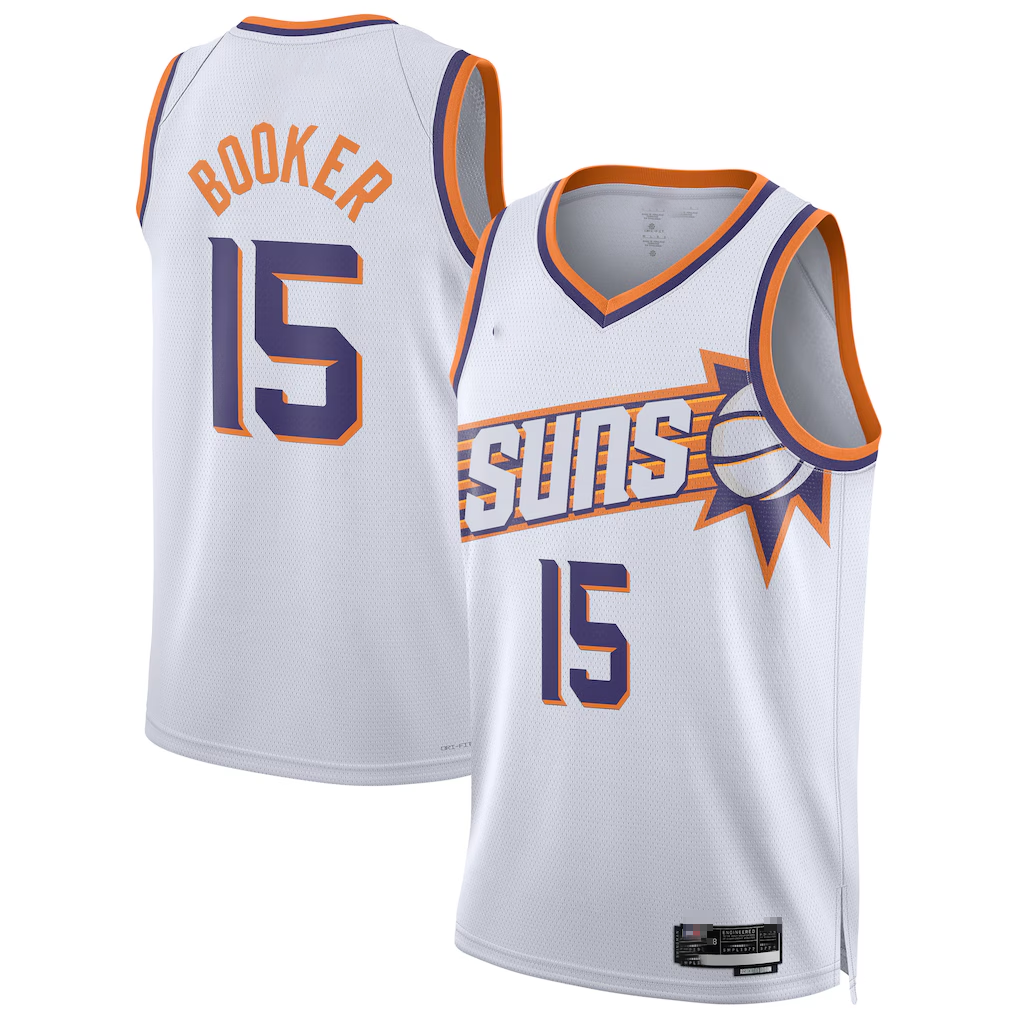 Trusc P.Suns #15 Devin Booker White Swingman Player Jerseys - Association Edition