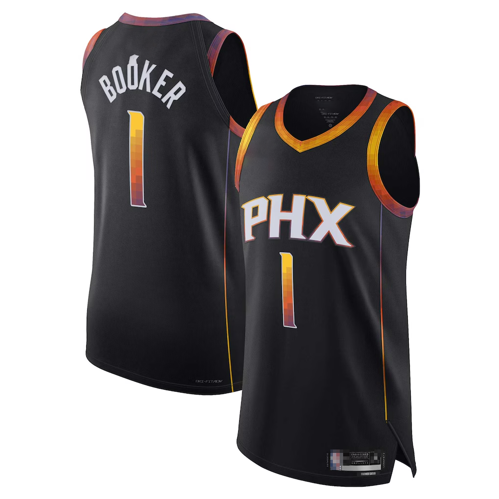 Trusc P.Suns #1 Devin Booker Black Authentic Player Jerseys - Statement Edition
