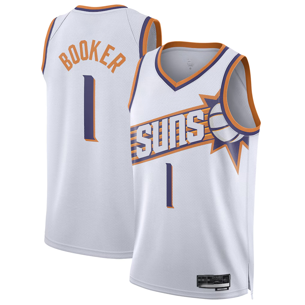 Trusc P.Suns #1 Devin Booker White Swingman Jerseys - Association Edition