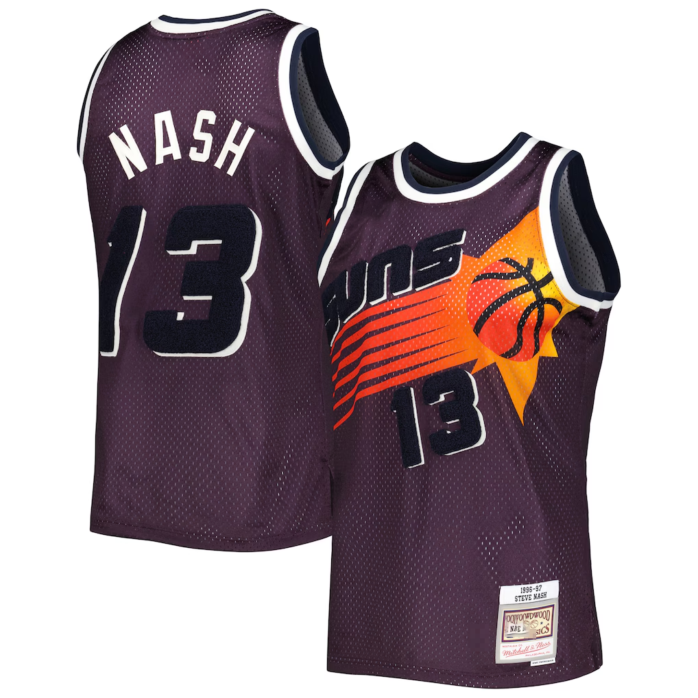 Trusc P.Sunss #13 Steve Nash Mitchell & Ness Purple 1996-1997 Hardwood Classics Off-Court Swingman Jerseys