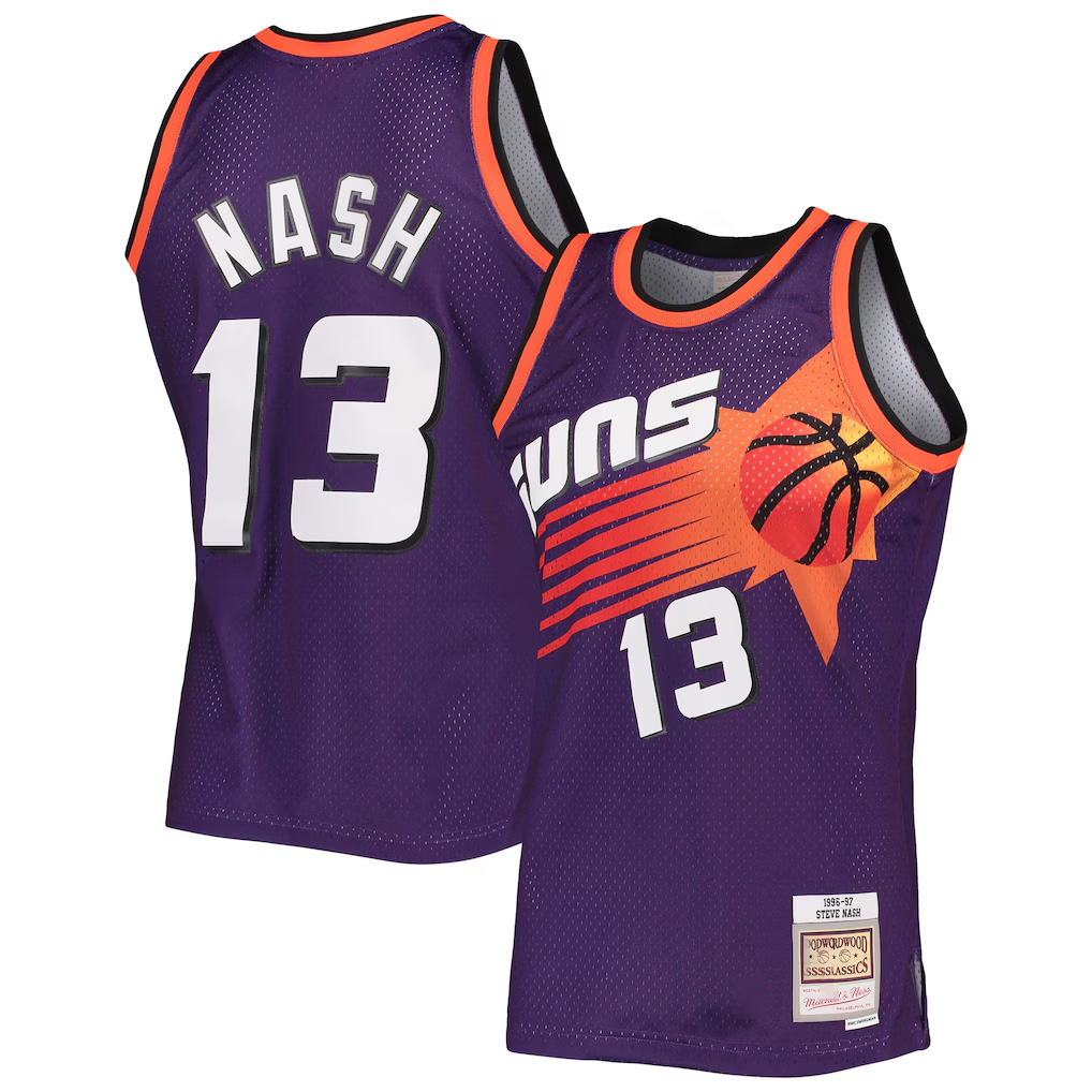 Trusc P.Sunss #13 Steve Nash Mitchell & Ness Purple 1996-1997 Hardwood Classics Swingman Jerseys