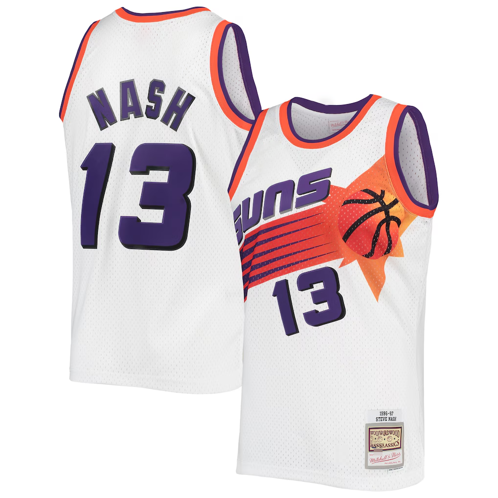 Trusc P.Sunss #13 Steve Nash Mitchell & Ness White 1996-1997 Hardwood Classics Swingman Jerseys