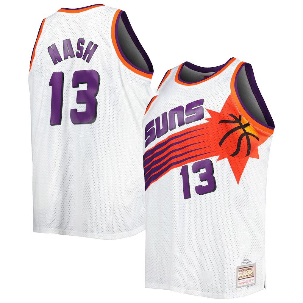 Trusc P.Sunss #13 Steve Nash Mitchell & Ness White Big & Tall Hardwood Classics 1996-1997 Swingman Jerseys