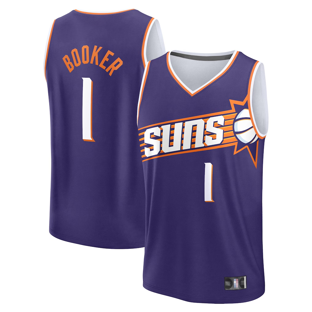 Trusc P.Sunss #1 Devin Booker Fanatics Purple Big & Tall Fast Break Jerseys - Icon Edition