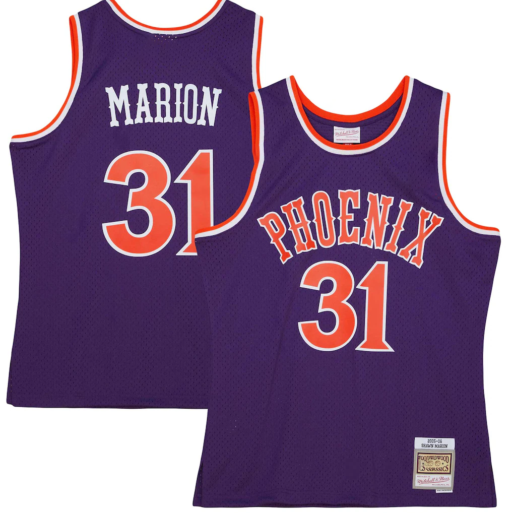 Trusc P.Sunss #31 Shawn Marion Mitchell & Ness Purple 2005-2006 Hardwood Classics Swingman Jerseys