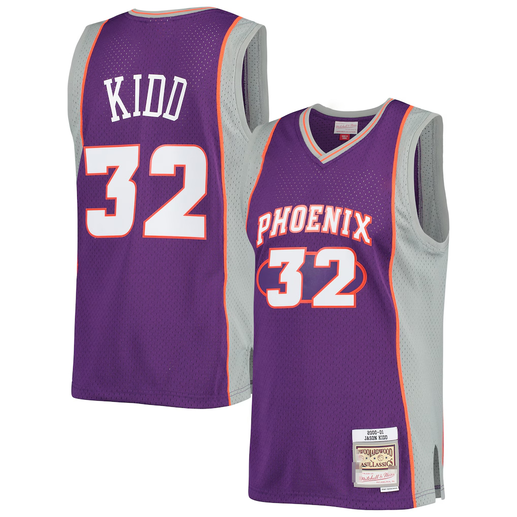 Trusc P.Sunss #32 Jason Kidd Mitchell & Ness Purple Big & Tall Hardwood Classics 2000-2001 Swingman Jerseys