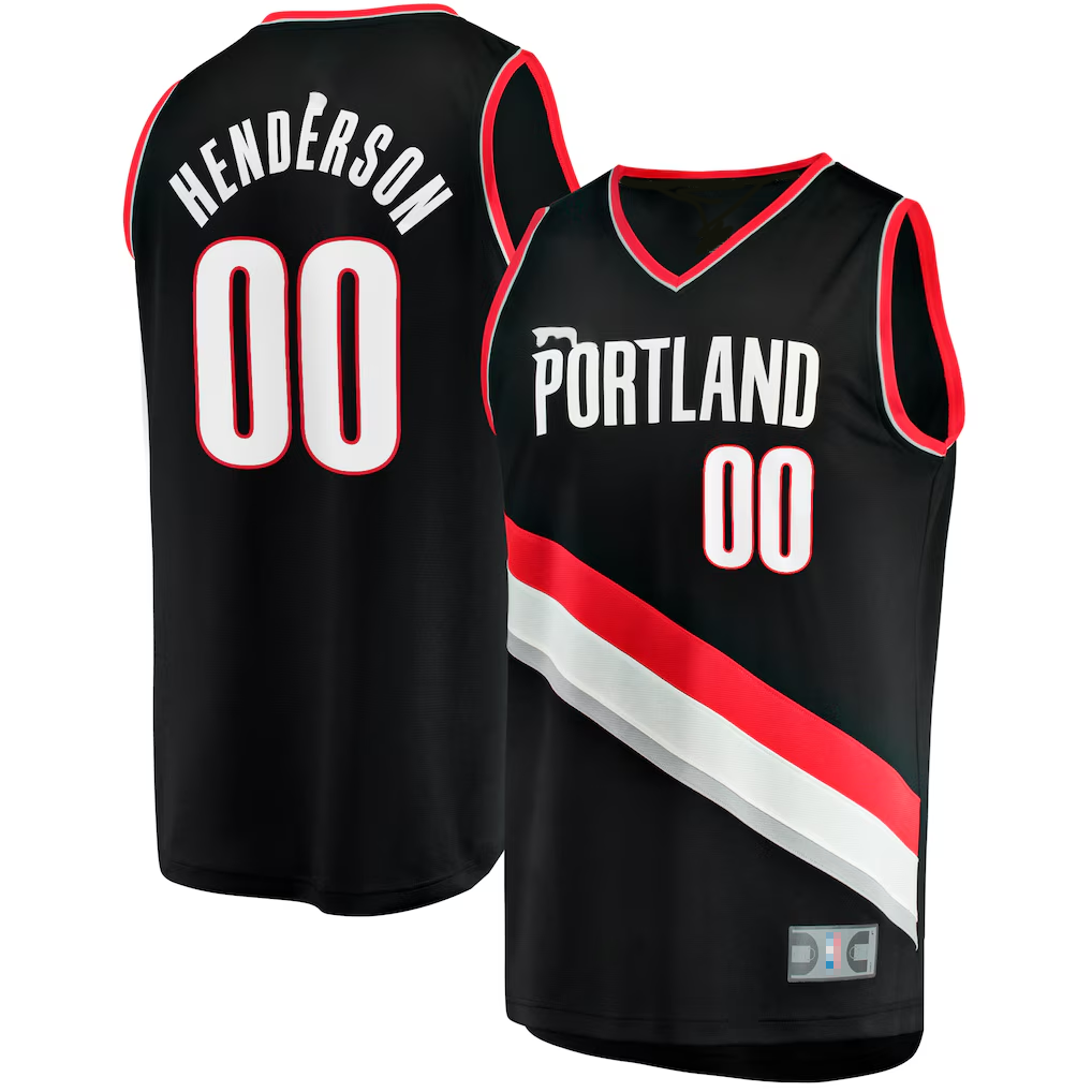Trusc PT.Blazers #00 Scoot Henderson Fanatics Black Fast Break Replica Jerseys - Icon Edition