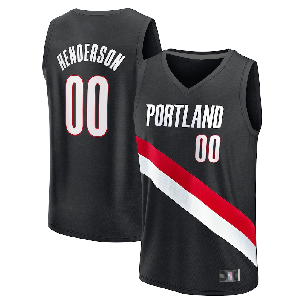 Trusc PT.Blazers #00 Scoot Henderson Fanatics Black Fast Break Replica Jerseys - Icon Edition
