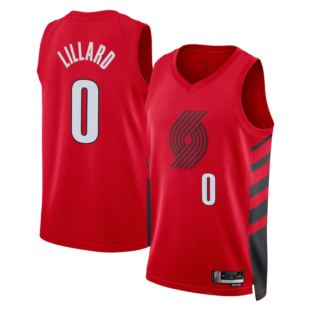 Trusc PT.Blazers #0 Damian Lillard White Swingman Jerseys - Association Edition