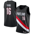 Trusc PT.Blazers #16 Yang Hansen Black Swingman Jerseys - Icon Edition