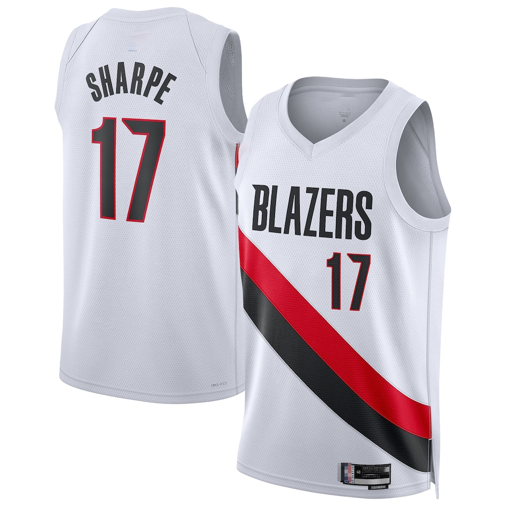 Trusc PT.Blazers #17 Shaedon Sharpe White Swingman Player Jerseys - Association Edition