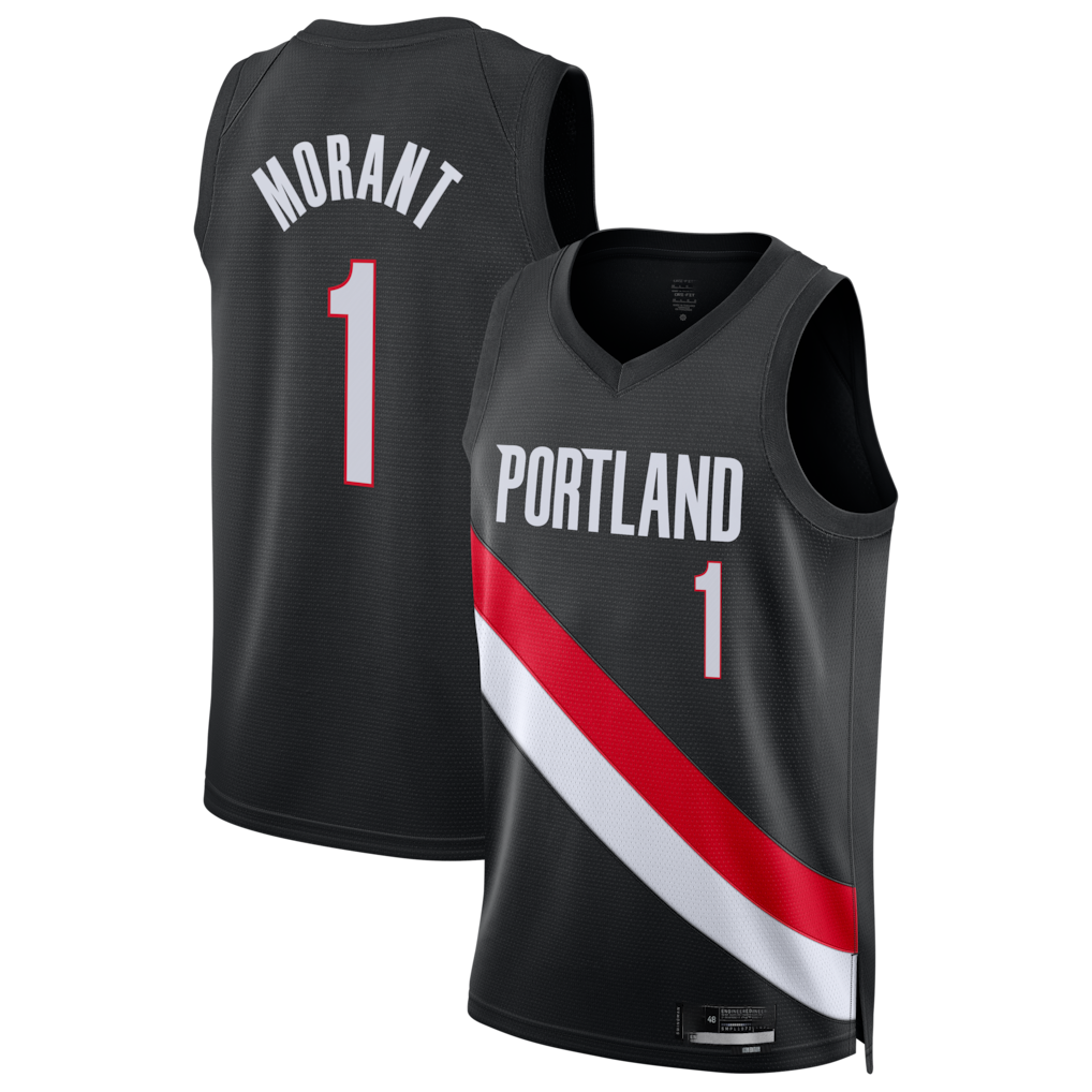 Trusc PT.Blazers #1 Ja Morant Black Swingman Jerseys - Icon Edition