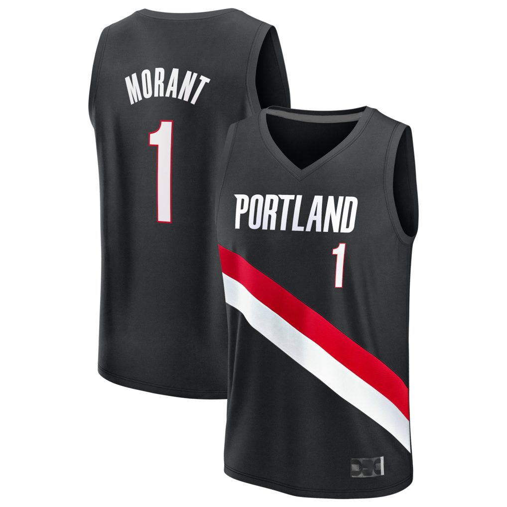 Trusc PT.Blazers #1 Ja Morant Fanatics Black Fast Break Jerseys - Icon Edition