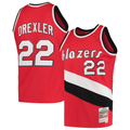 Trusc PT.Blazers #22 Clyde Drexler Mitchell & Ness Red 1983-1984 Hardwood Classics Swingman Jerseys