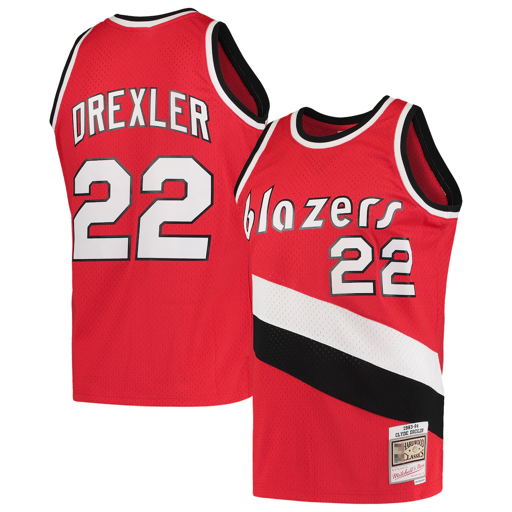 Trusc PT.Blazers #22 Clyde Drexler Mitchell & Ness Red 1983-1984 Hardwood Classics Swingman Jerseys