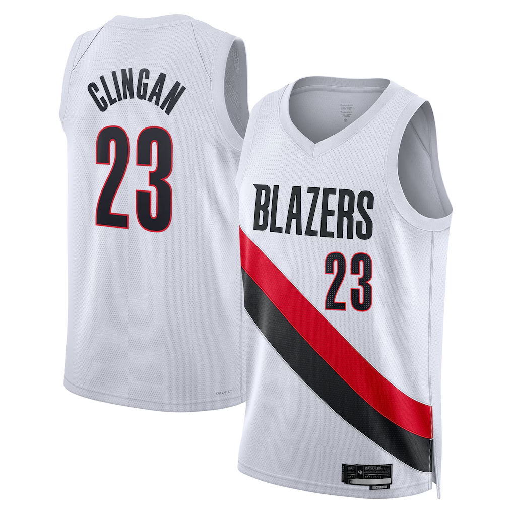 Trusc PT.Blazers #23 Donovan Clingan White Swingman Jerseys - Association Edition