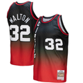 Trusc PT.Blazers #32 Bill Walton Mitchell & Ness RedBlack 1976--1977 Hardwood Classics Fadeaway Swingman Player Jerseys